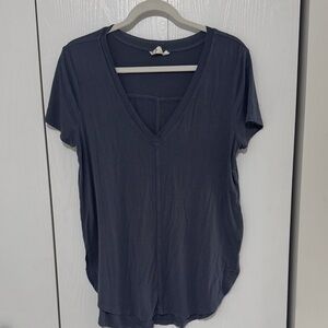 White Crow Charcoal V-Neck Short Sleeve Tee